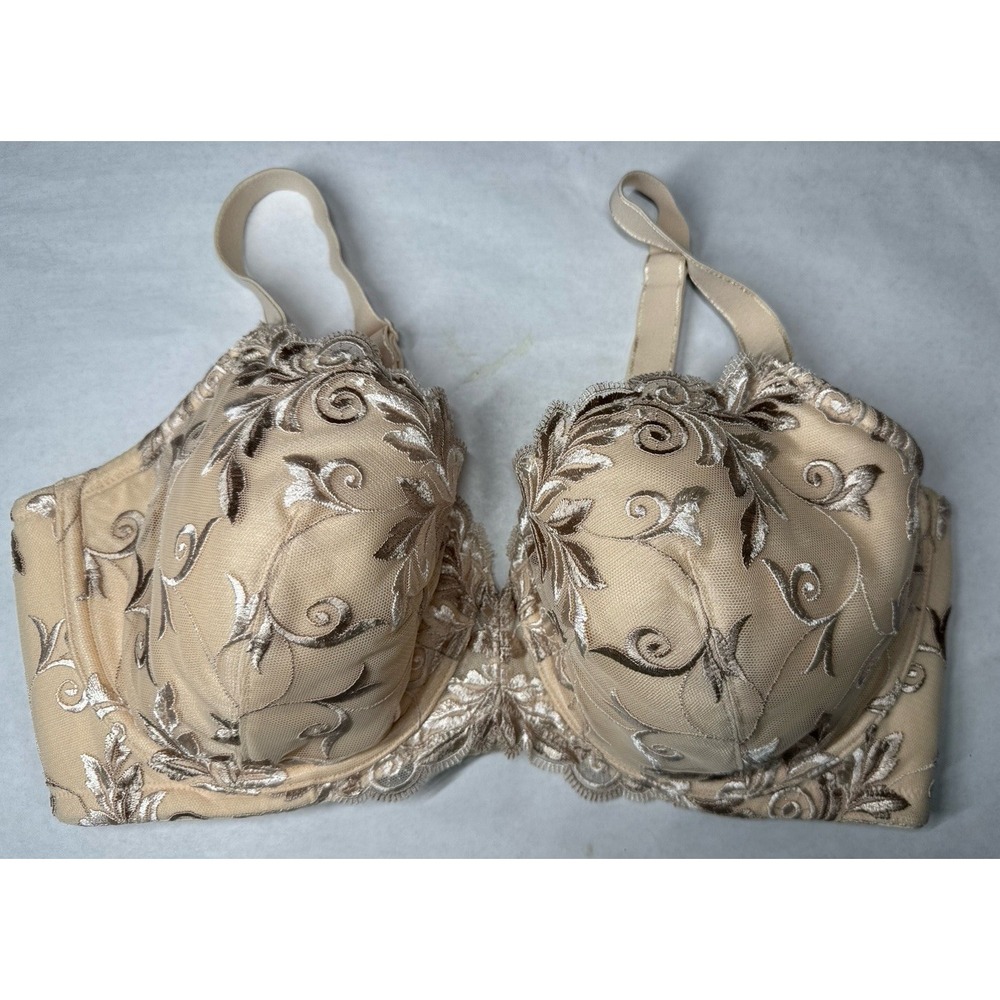 Soma Sensuous Sides Full Coverage Bra 38DD Lace Embroidered Lined Underwire